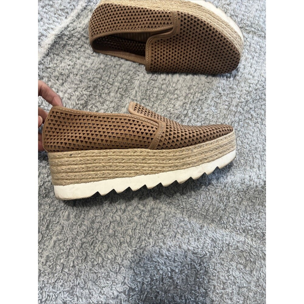 Steve Madden beige Platform Slip on espadrilles Sz 9 Boho - Picture 6 of 9